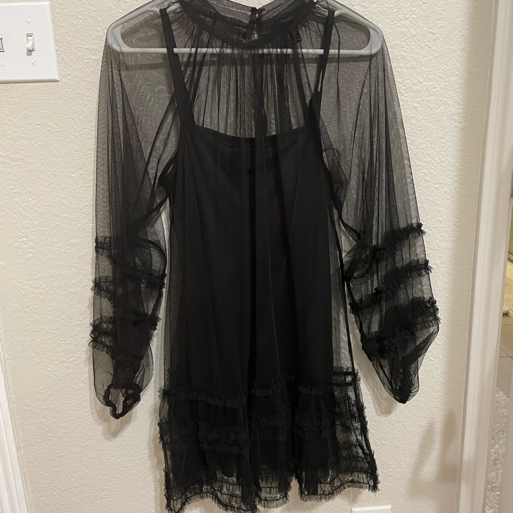 Mesh Dress With Black Slip